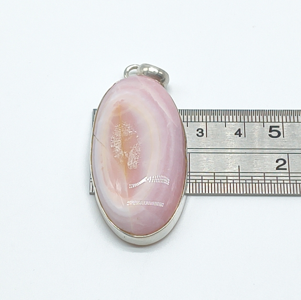 Vintage Sterling Silver Pink Peruvian Opal Pendant - Picture 7 of 8